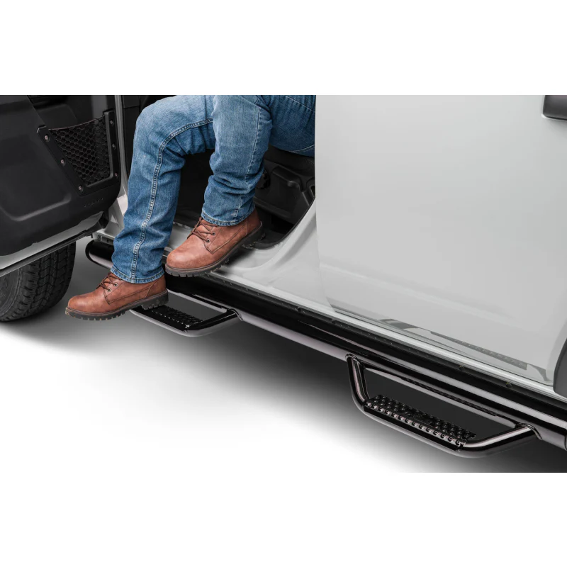 N-Fab Wheel To Wheel Side Steps Gloss Black Steel Model F2156B - Image 8
