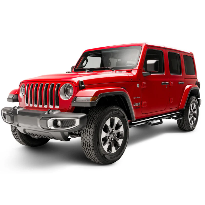 N-Fab Wheel To Wheel Side Steps Gloss Black Steel Model J1866-GB - Image 5