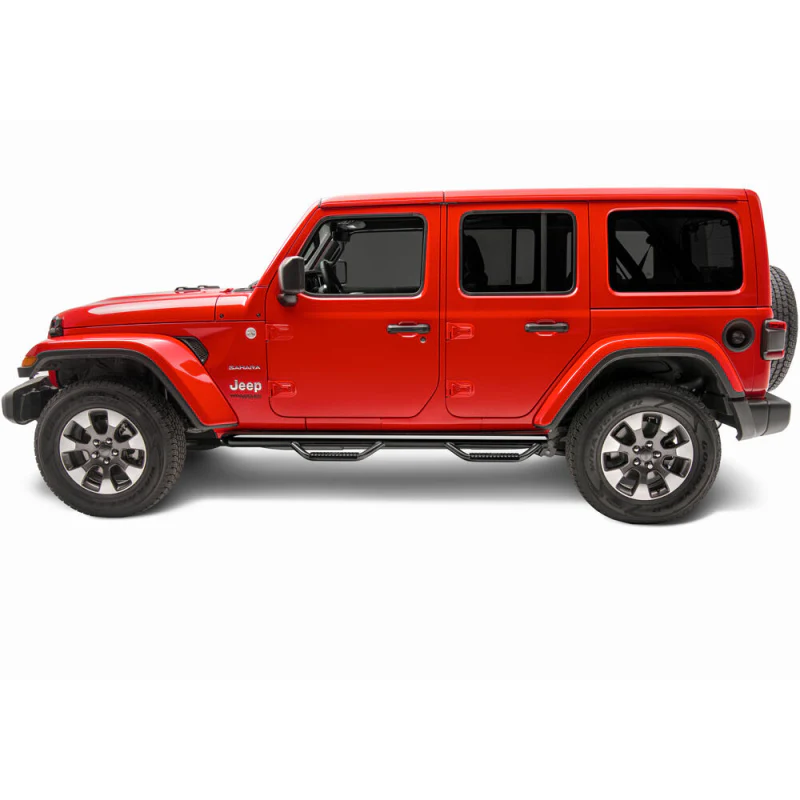 N-Fab Wheel To Wheel Side Steps Gloss Black Steel Model J1866-GB - Image 6