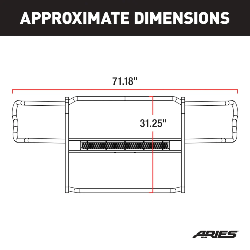 ARIES Pro Series Black Steel Grille Guard, Select Toyota Tacoma Model P2054 - Image 3