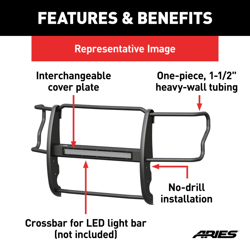 ARIES Pro Series Black Steel Grille Guard, Select Toyota 4Runner Model P2066 - Image 5
