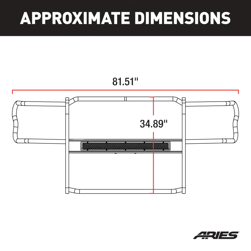 ARIES Pro Series Black Steel Grille Guard, Select Ford F-150 Model P3066 - Image 3