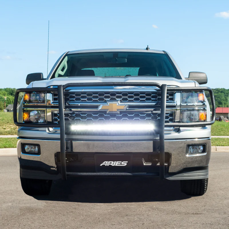 ARIES Pro Series Black Steel Grille Guard, Select Chevrolet Silverado 1500 Model P4091 - Image 2