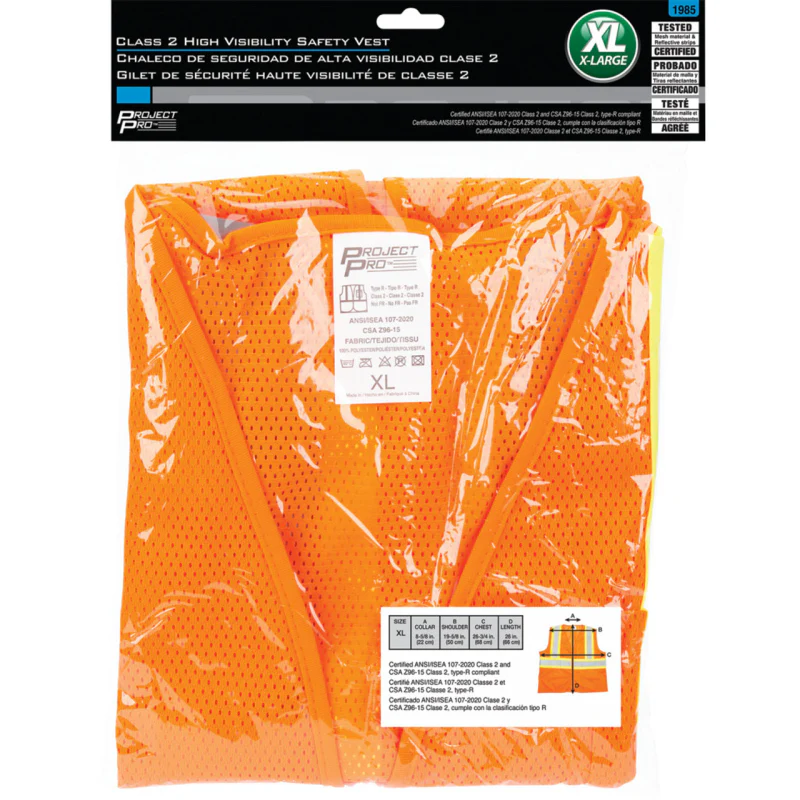 Performance Tool Class-2 High Visibility Safety Vest, XL  Model 1985 - Image 3