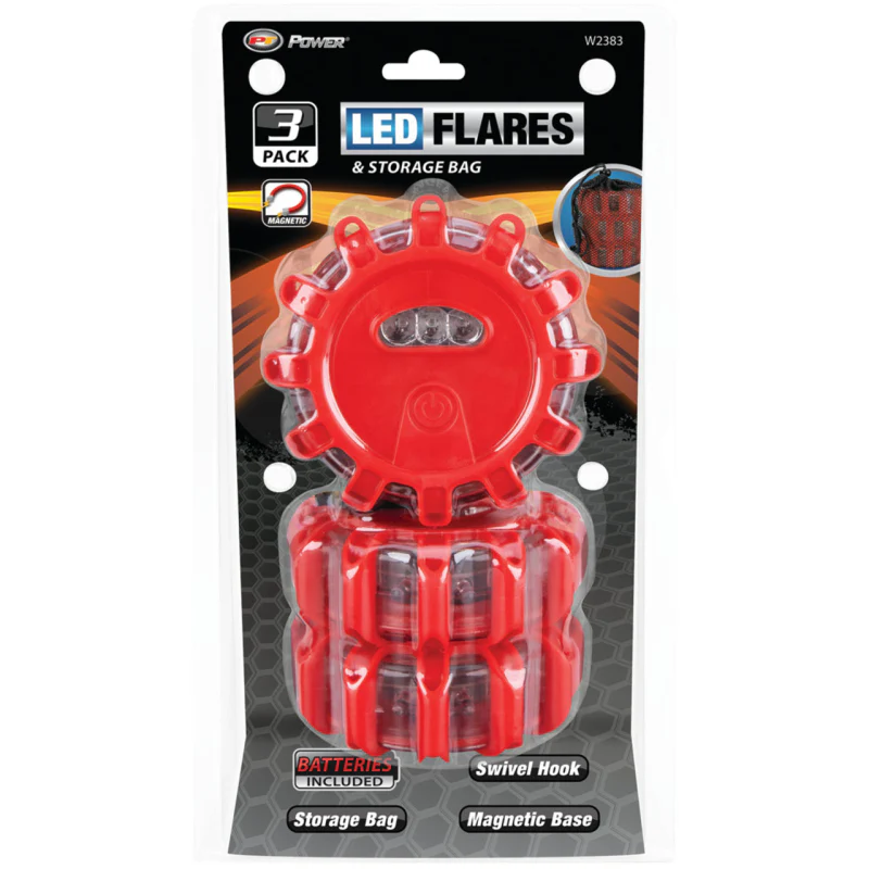 Performance Tool Pt Power 3-Pk Led Road Flares With Bag Model W2383 - Image 2