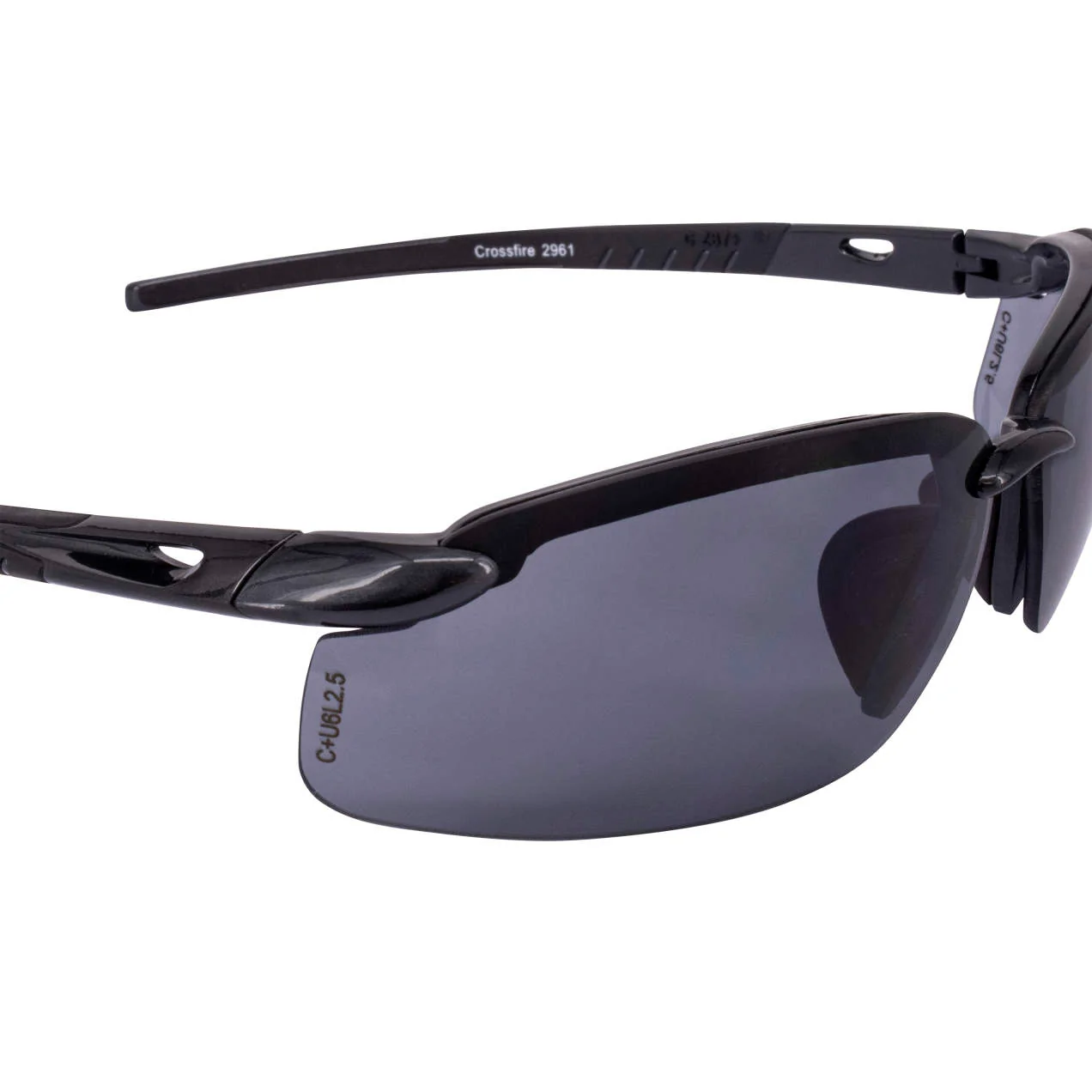 Radians Crossfire ES5 Premium Safety Eyewear, Pearl Black Frame / Smoke Lens RNS2961 - Image 8