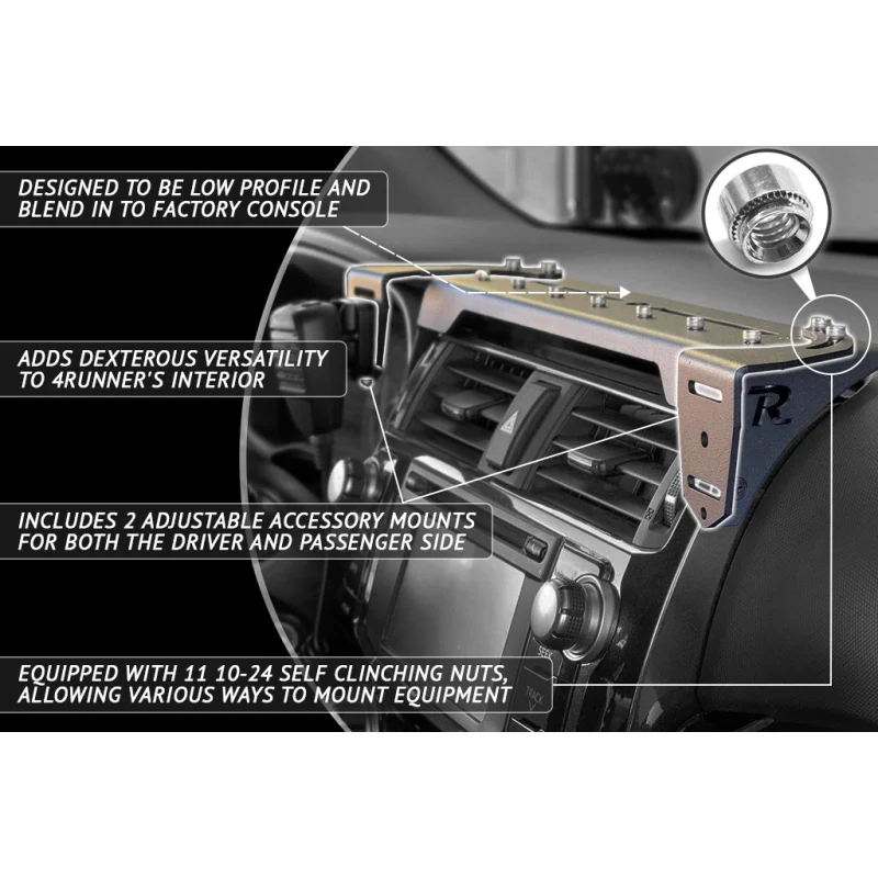 Rago Fabrication 2010-2022 5th Gen 4Runner Modular Dash Mount Model R1020T4RDPLT - Image 10