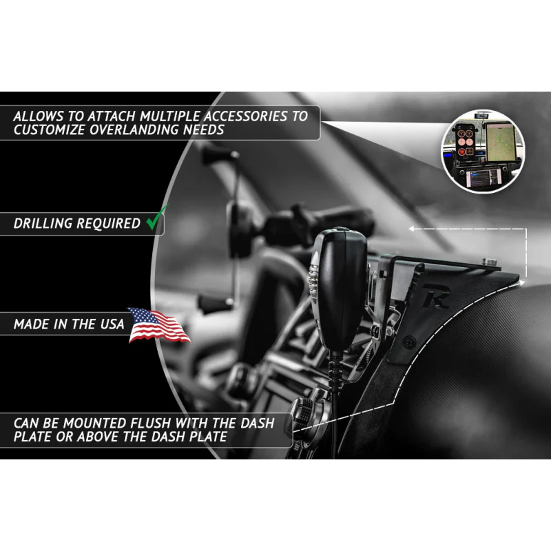 Rago Fabrication 2010-2022 5th Gen 4Runner Modular Dash Mount Model R1020T4RDPLT - Image 11