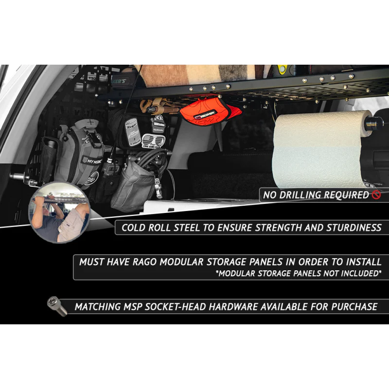 Rago Fabrication 2010-2022 5th Gen Toyota 4Runner Molle Storage Panel Shelf Model R1019T4RURCS - Image 6
