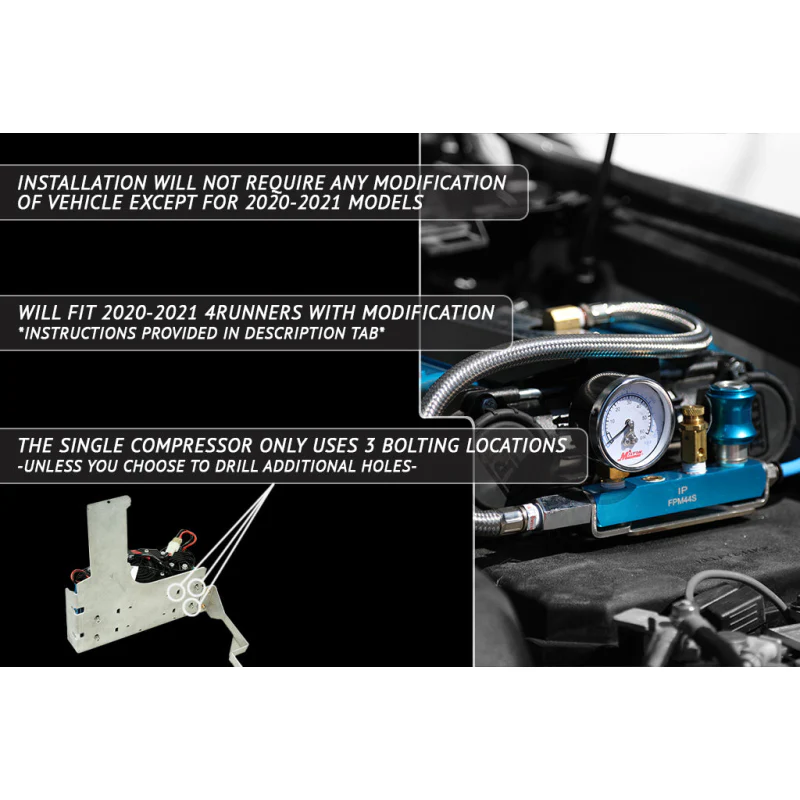 Rago Fabrication 2010-2023 5th Gen Toyota 4Runner Air Compressor Mount Model R1418TT4RARB - Image 9