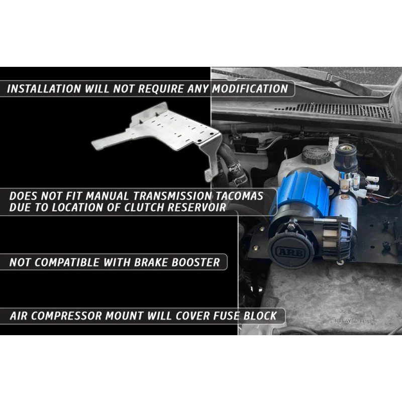 Rago Fabrication 2016-2023 3rd Gen Tacoma Air Compressor Mount Model R1519TTACARB-NB - Image 11