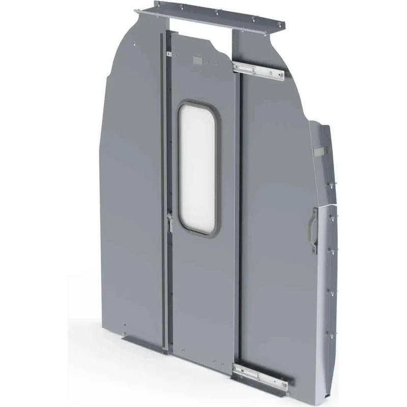 Ranger Design Aluminum Straight Sliding Door Partition for Mercedes Sprinter High Roof 144" & 170" Wheelbase w/ Polycarbonate Window Model 3068-DH