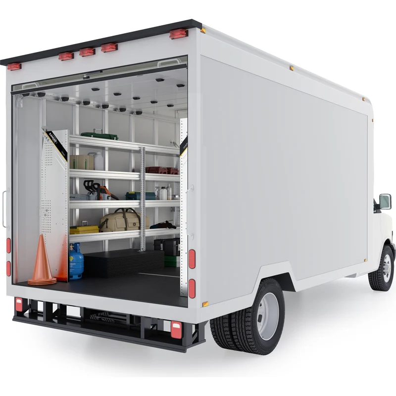 Ranger Design Aluminum Van Shelving Package for 14' Box Truck - Enclosed Trailer Model BTL-27 - Image 3