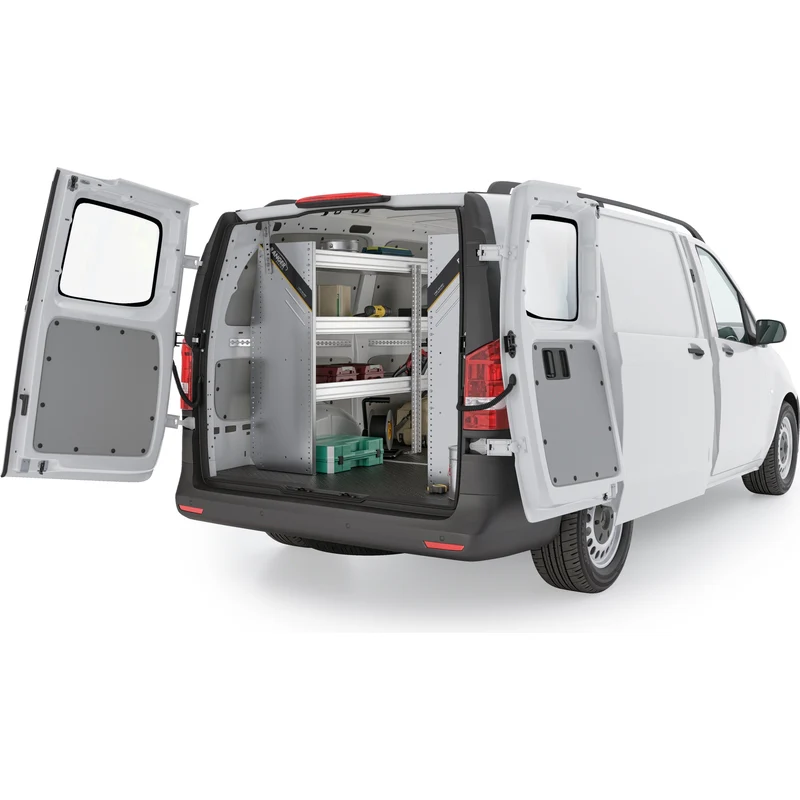 Ranger Design Aluminum Van Shelving Package for Mercedes Metris All Wheelbase - Single Sliding Door Model MML-27 - Image 3