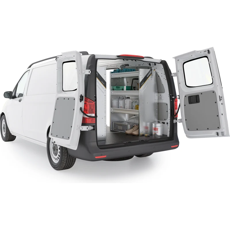 Ranger Design Aluminum Van Shelving Package for Mercedes Metris All Wheelbase - Single Sliding Door Model MML-27 - Image 4