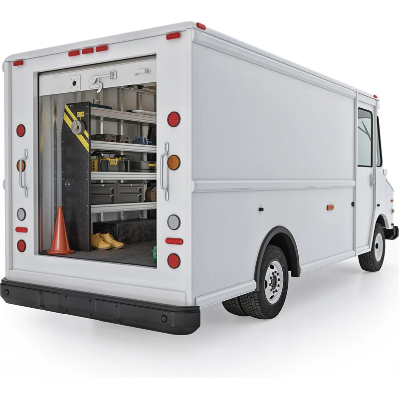 Ranger Design Mobile Service & Plumbing Van Shelving Package for 14' Box Truck-Enclosed Trailer Model BTL-16 - Image 3