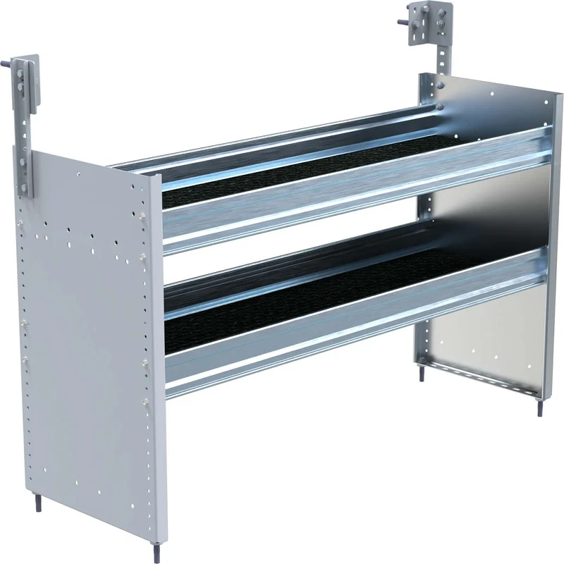 Ranger Design S2 Composite 2 Tray Aluminum Square Back Van Shelving for Box Trucks 16"x48"x26" Model S2-RA48-2C