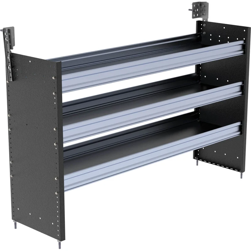 Ranger Design S3 Steel 2 Tray Square Back Van Shelving for Cargo Vans 16"x60"x34" Model S3-RS60-3