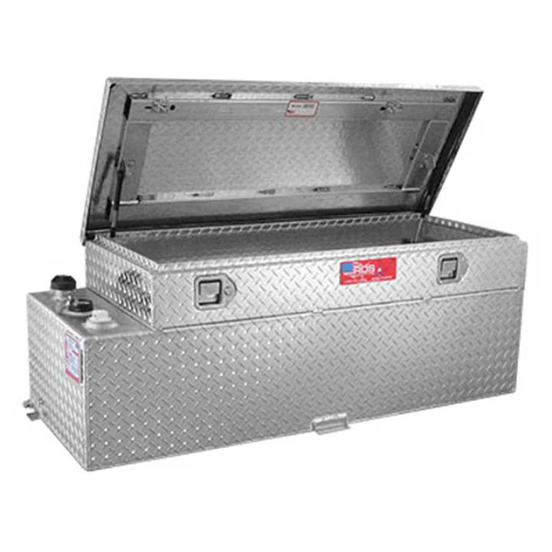RDS 112 Gallon Transfer Tank & Toolbox Combo Bright Aluminum 55X30X23.25 Model # 74810
