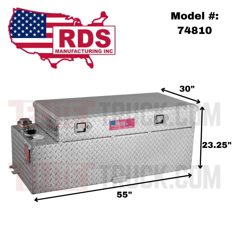 RDS 112 Gallon Transfer Tank & Toolbox Combo Bright Aluminum 55X30X23.25 Model # 74810 - Image 2