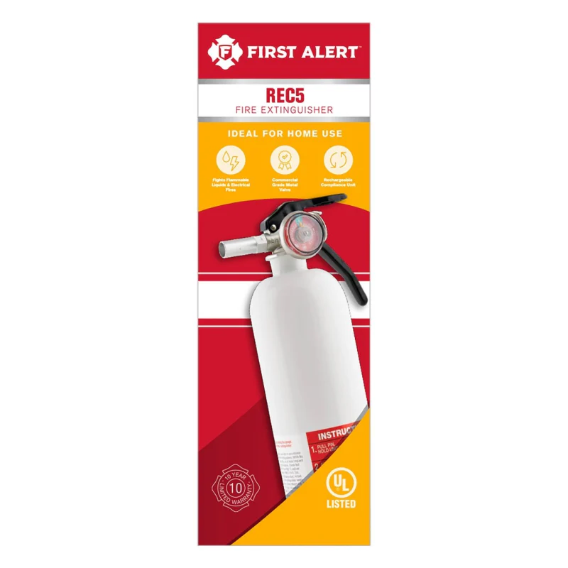 BRK First Alert Recreational Fire Extinguisher UL Rated 5-B:C FE5GR Model REC5 - Image 3
