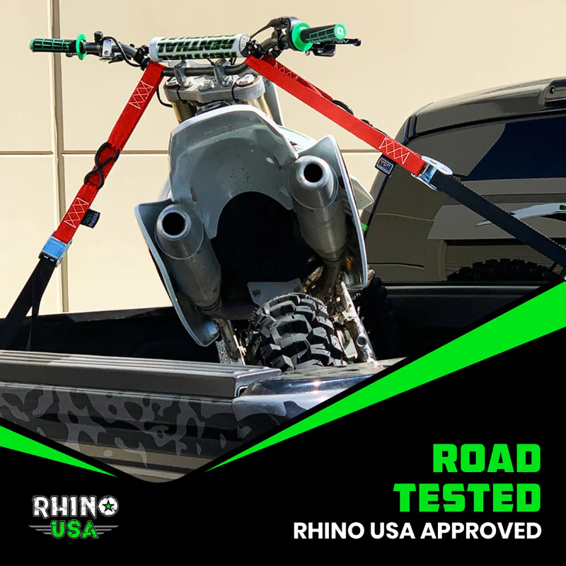 Rhino USA 1.5In X 8Ft Cambuckle Tie-Down Straps (2-Pack Red) Model RNO-CAMSOFT-RED - Image 8