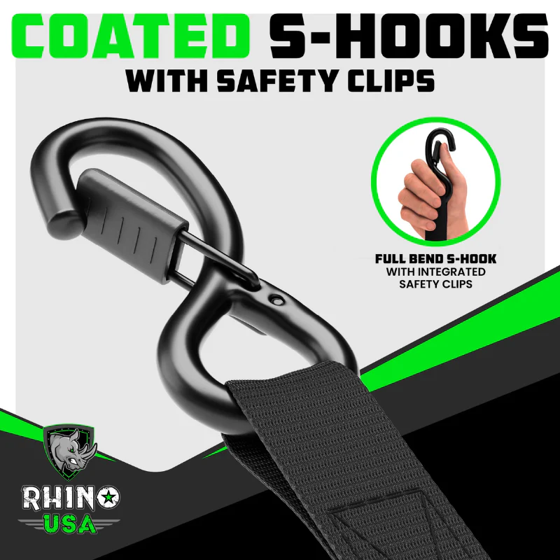 Rhino USA 1In X 15Ft Ratchet Tie-Down Set (4-Pack) Model GMG-R1-4PACK - Image 4