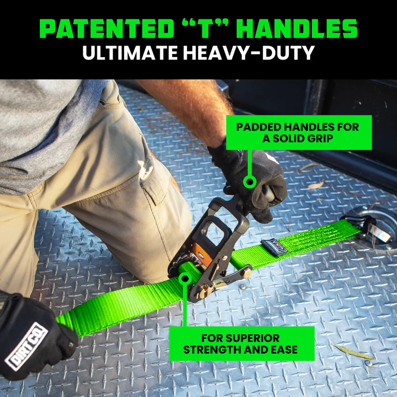 Rhino USA 2In X 8Ft Heavy Duty Vehicle Tie-Down Kit (J-Hook) Green Model 2IN-HDKIT-GRN - Image 7