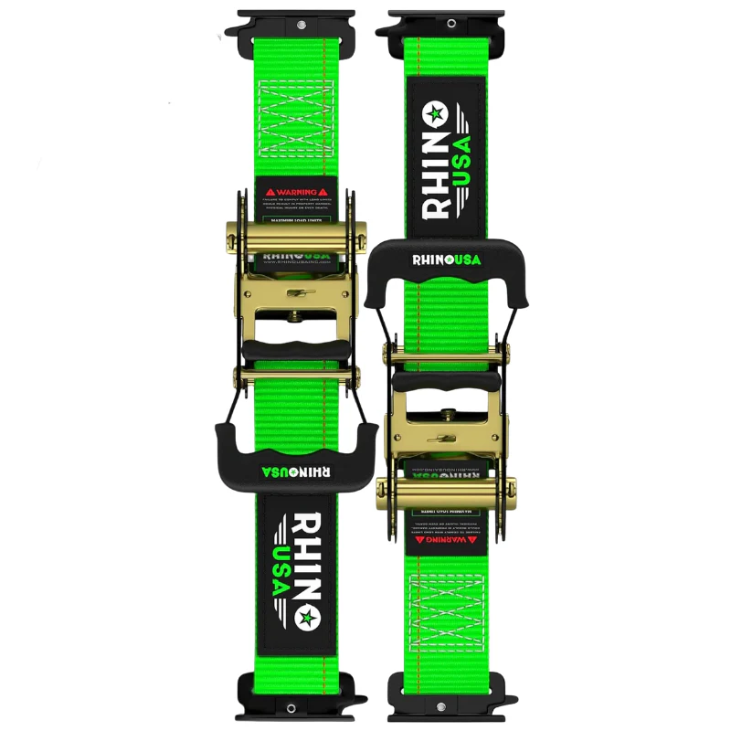 Rhino USA UTV Wheel Chock Tie-Down Kit (2-Wheel Kit) Green Model TD-SSCHOCK-GRN
