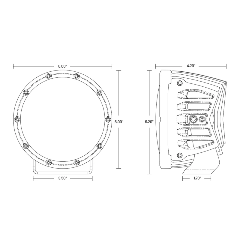 Rigid Industries 6 Inch 360-Series A-Pillar Lighting Kit Model 46806 - Image 3