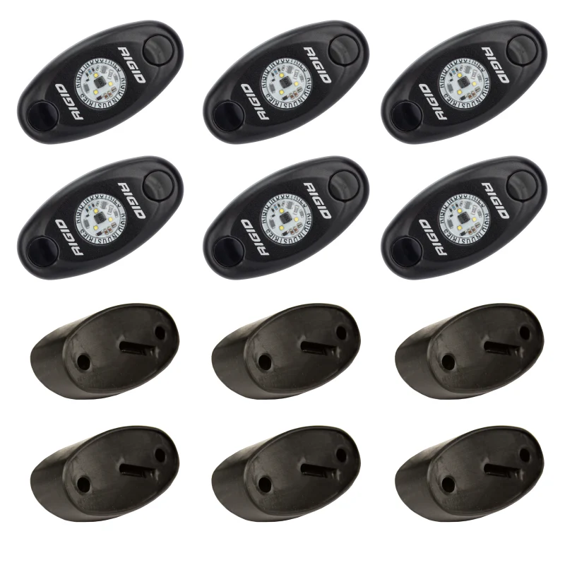 Rigid Industries A-Series LED Universal Rock Light Kit, High Power Red, Set Of 6 Model 400263 - Image 2