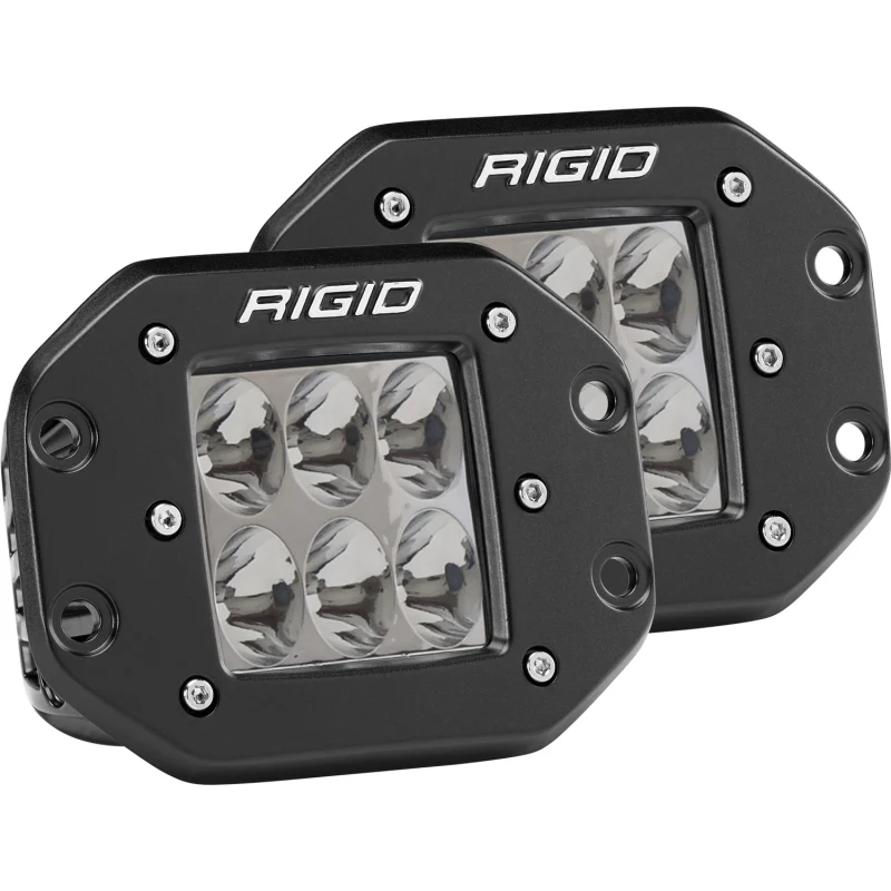 Rigid Industries D-Series PRO LED Light, Driving Optic, Flush Mount, Black Housing, Pair Model 512313