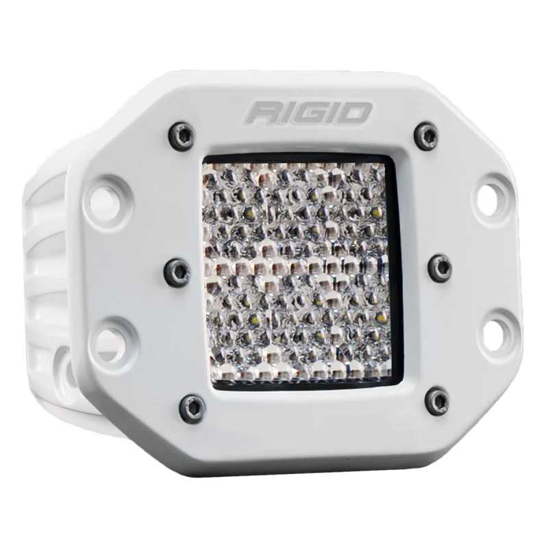 Rigid Industries D-Series PRO Light, Flood Diffused, Flush Mount, White Housing, Single Model 611513 - Image 2