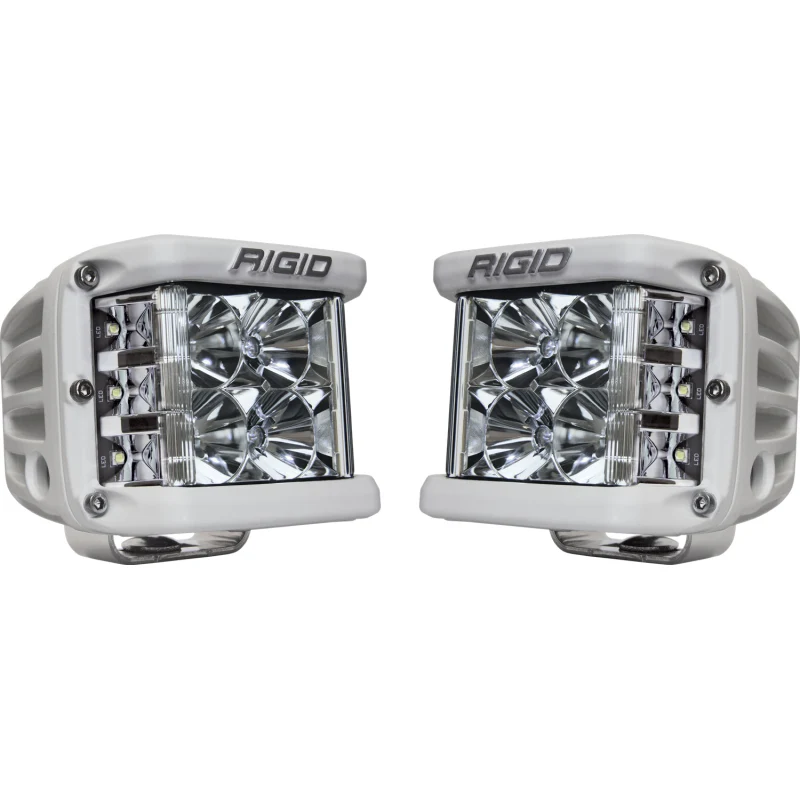 Rigid Industries D-SS PRO Side Shooter, Flood Optic, Surface Mount, White Housing, Pair Model 862113