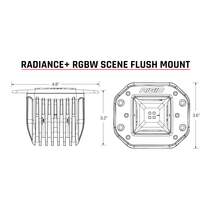 Rigid Industries Radiance+ Scene RGBW Flush Mount Model 682153 - Image 2