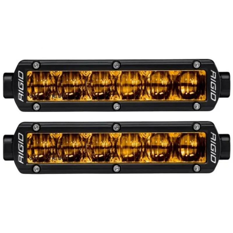 Rigid Industries SR-Series SAE J583 6 Inch Selective Yellow LED Fog Light, Pair Model 906704