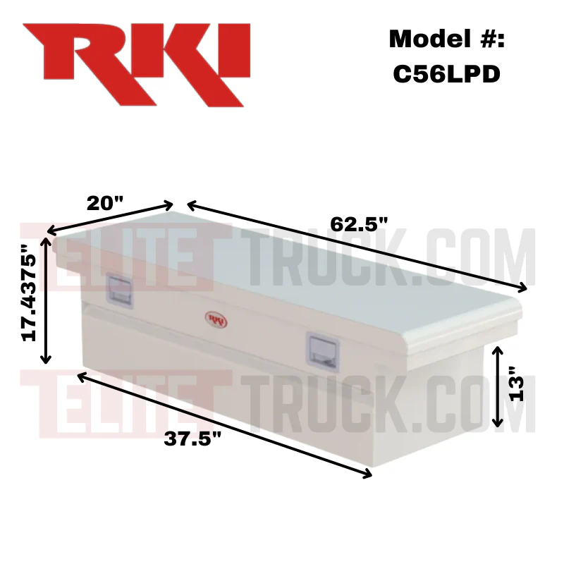 RKI C-Series Low Profile Single Lid Deep Crossbox 63 3/4"L x 20"W x 17.4375"H Model C56LPD - Image 2