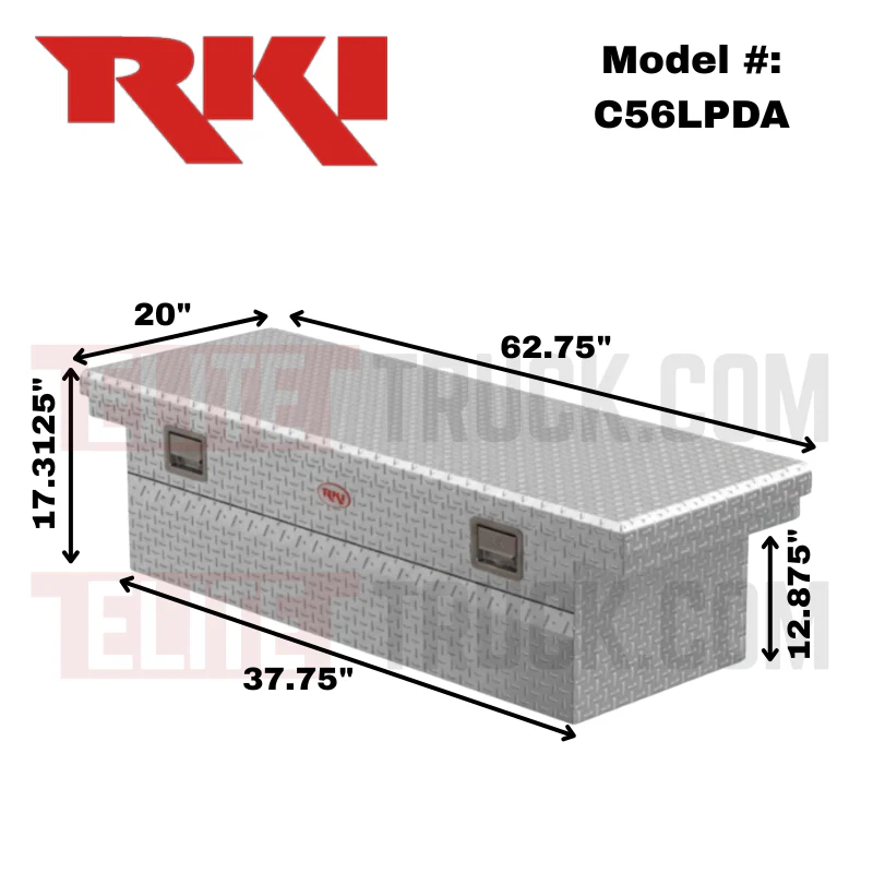 RKI C-Series Low Profile Single Lid Deep Crossbox 64"L x 20"W x 17 7/16"H Model C56LPDA - Image 2