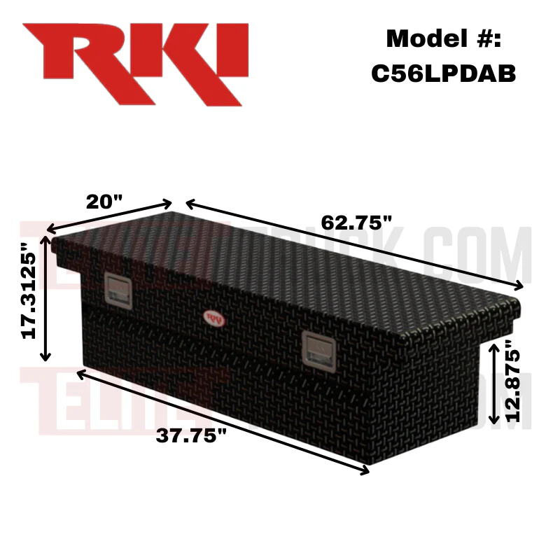 RKI C-Series Low Profile Single Lid Deep Crossbox 64"L x 20"W x 17 7/16"H Model C56LPDAB - Image 2