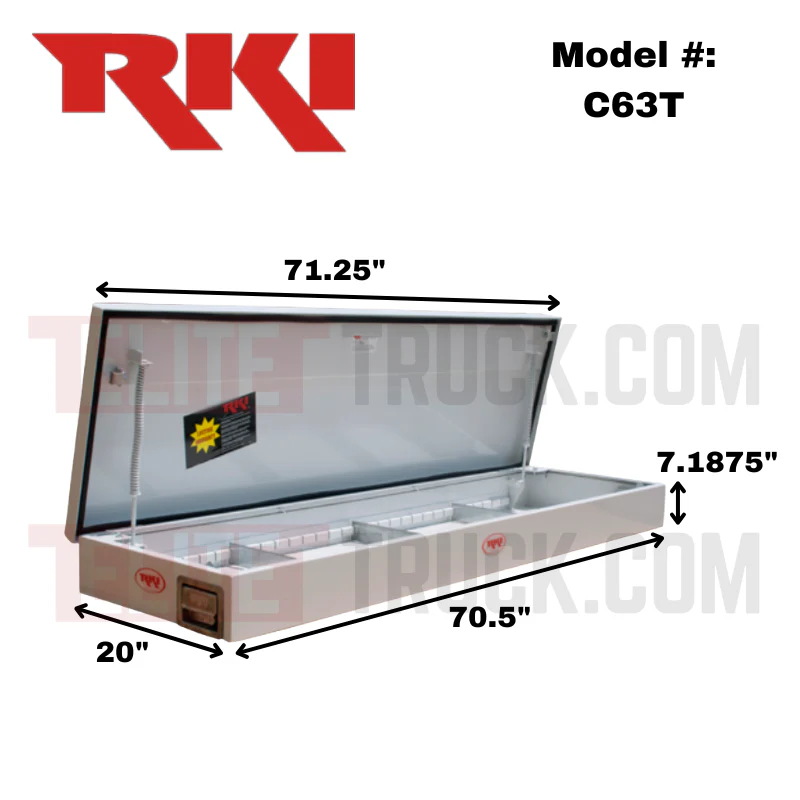 RKI C-Series Standard Profile Single Lid Shallow Crossbox 71 3/4"L x 20"W x 7 3/16"H Model C63T - Image 2