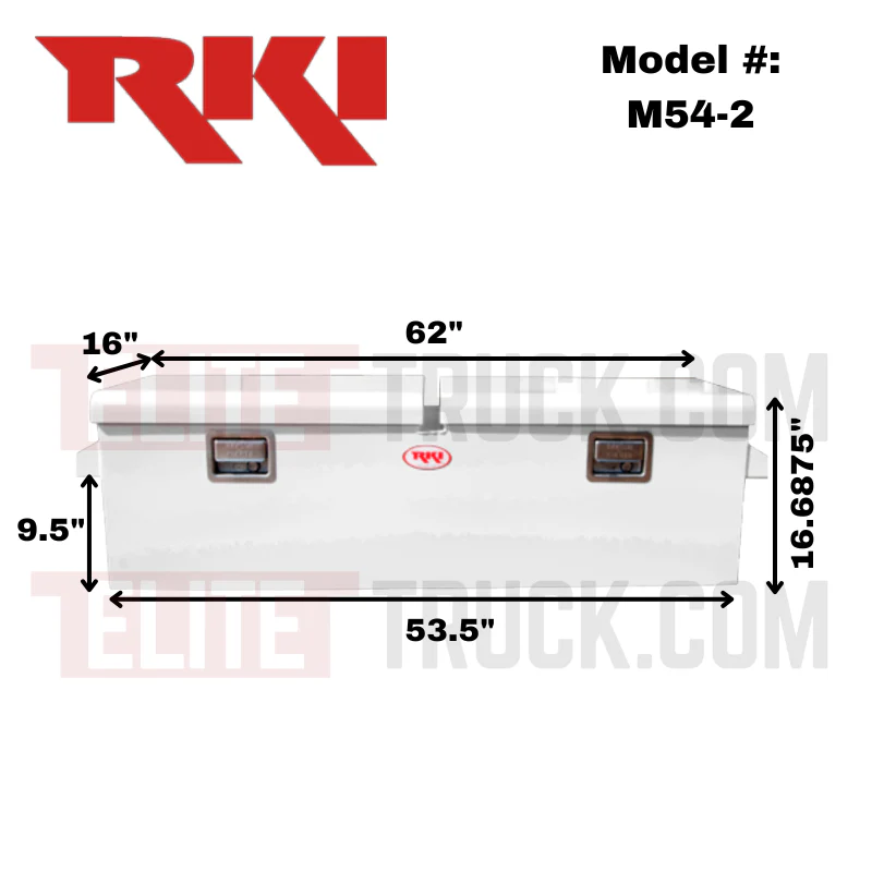 RKI M-Series Double Lid Standard Profile Chest Style Crossbox 62"L x 16"W x 16 11/16"H Model M54-2 - Image 2