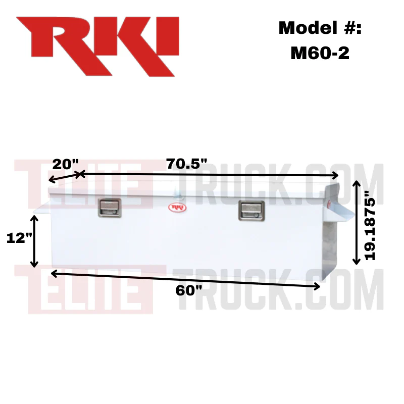 RKI M-Series Double Lid Standard Profile Chest Style Crossbox 70 1/2"L x 20"W x 19 3/16"H Model M60-2 - Image 2