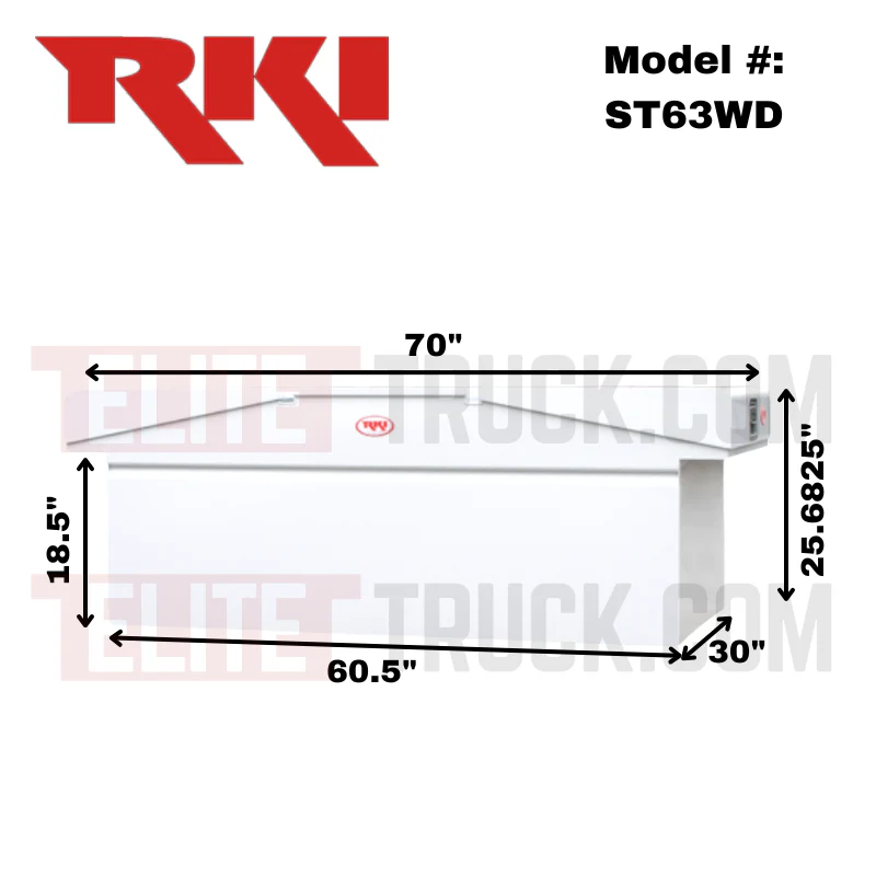 RKI ST Series Standard Profile Wide and Deep Double Lid Crossbox 70"L x 30"W x 25 11/16"H Model ST63WD - Image 2
