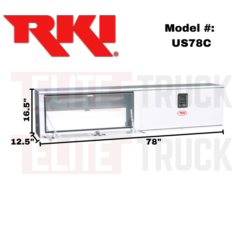 RKI Top Mount Truck Tool Box Two Door White Steel Model US78C - Image 2