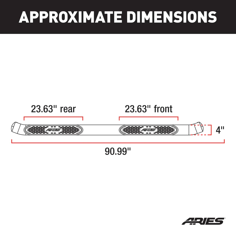 ARIES 4" Black Steel Oval Step Nerf Bars Model S223043 - Image 2