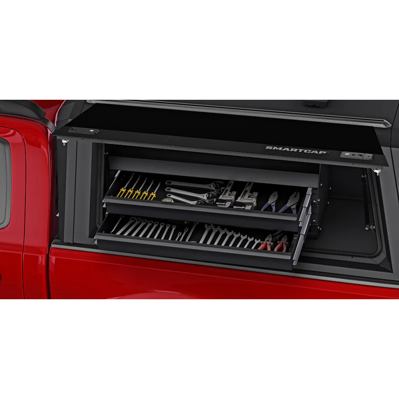 SmartCap Matte Black Truck Bed Cap Drawer-Bin Left Side Mount Fits Series Caps Model SA050613 - Image 6