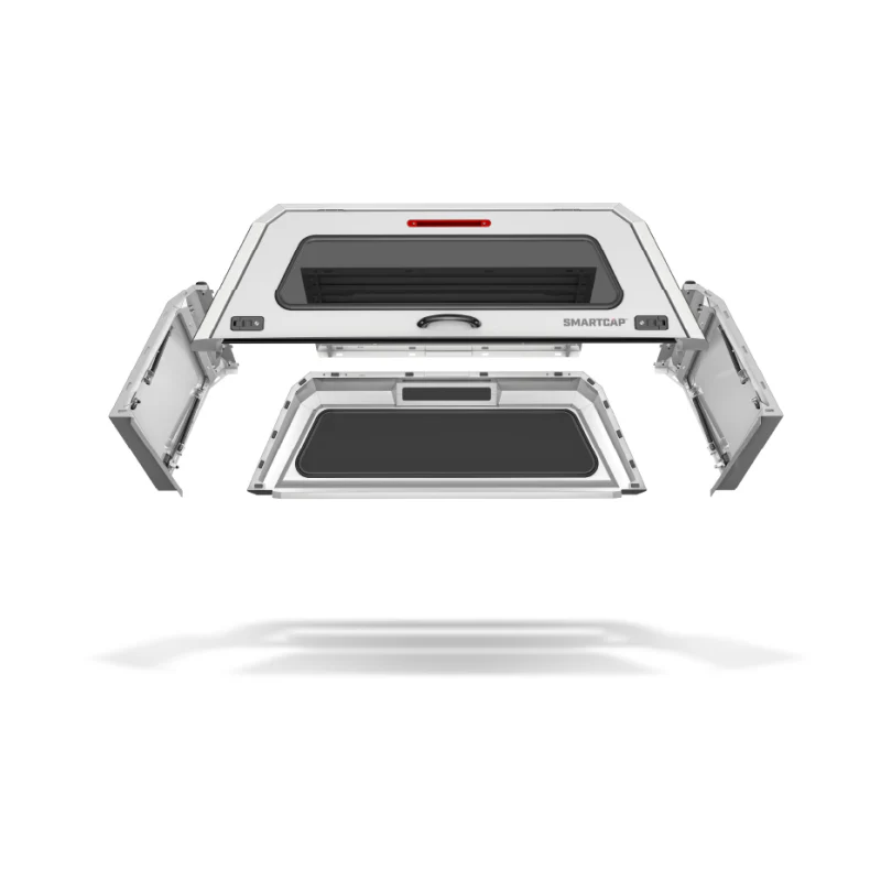 SmartCap OEM White Truck Bed Cap EVOc Commercial Series w/ Horizontal Locks Model EC1005-WH