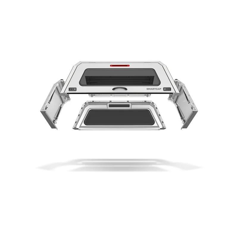 SmartCap OEM White Truck Bed Cap EVOc Commercial Series w/ Vertical Locks Model EC0109-WH - Image 2
