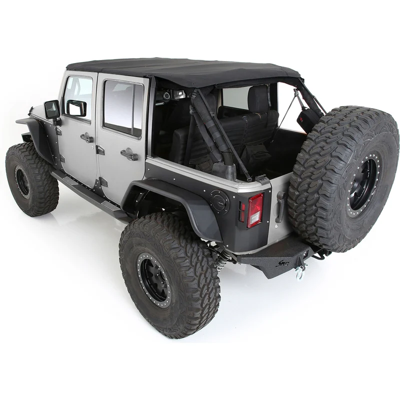 Smittybilt Bowless Combo Top Kit w/ Tinted Windows - Black Diamond (07-18 JKU) Model 9083135K - Image 4