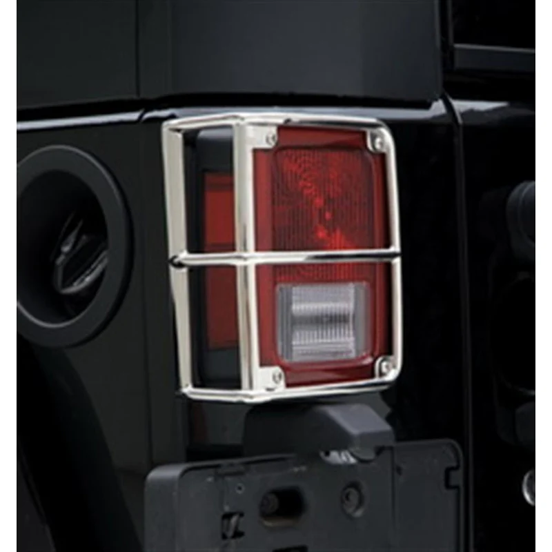 Smittybilt Euro Tail Light Guard Pair - Stainless Steel (07-18 JK/JKU) Model 8465 - Image 2